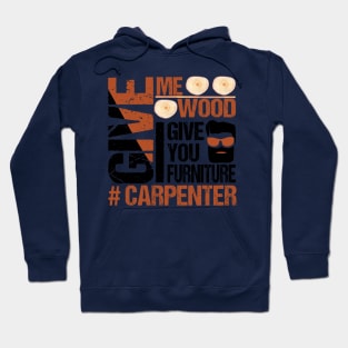 Bearded Carpenter Woodworker Handyman Make Wood & Furniture - Carpenter Hoodie